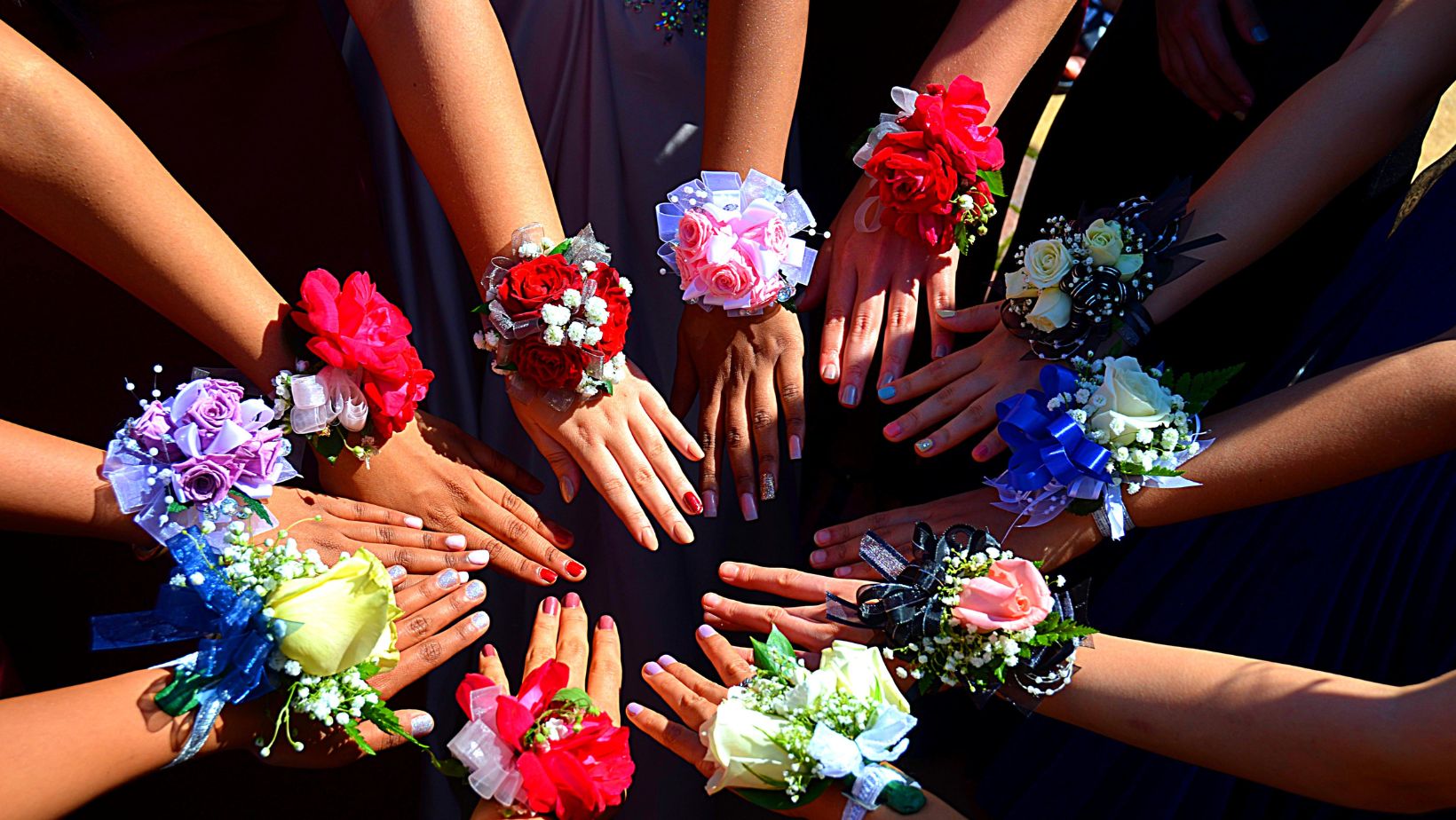 Girl wearing a corsage at homecoming